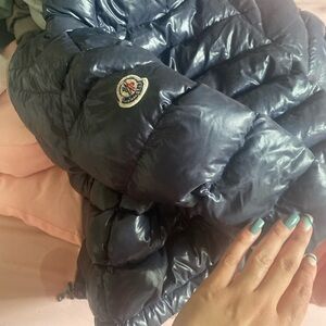 Moncler Glossy Navy Puffer Coat
